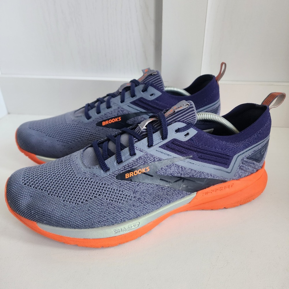 Brooks Ricochet 3 Mens Size 12Running Shoes Grey Navy Blue Orange 1103611D430